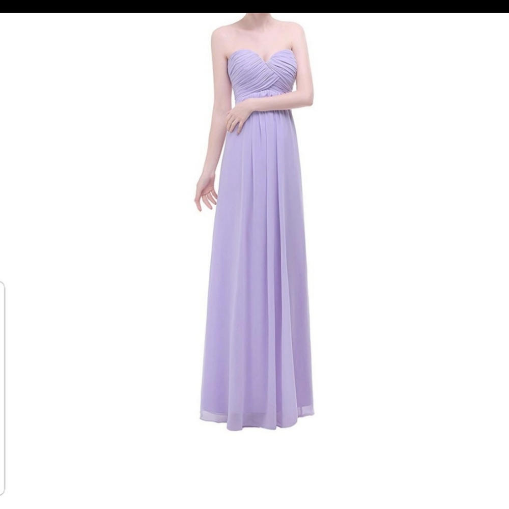 Lilac Sweetheart Chiffon Long Evening Gown